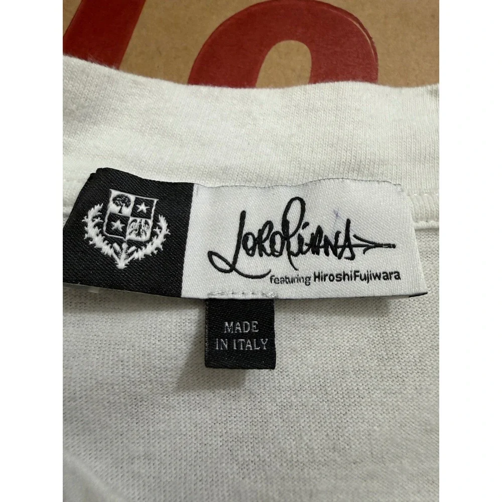 Loro Piana Hiroshi Fujiwara White Cotton Logo T-Shirt Mens Medium Made in Italy